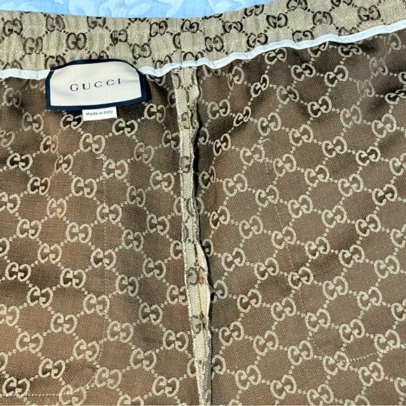 Gucci Beige GG Patterned Men's Shorts - Picture 11 of 11